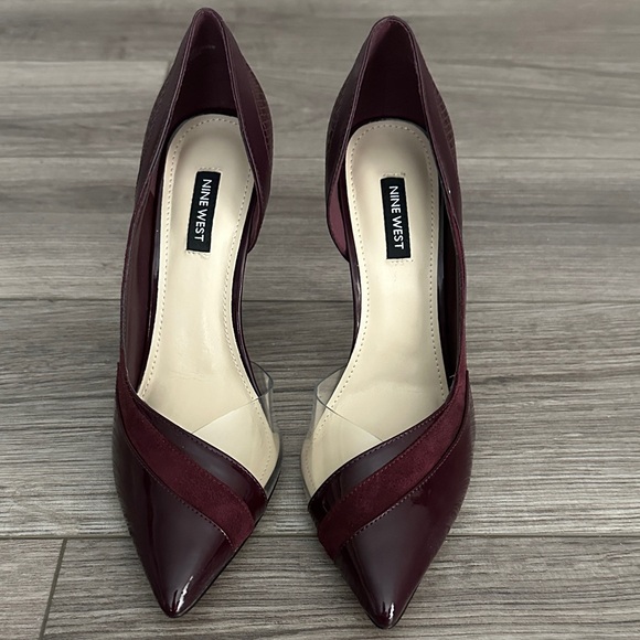 NEW in Box Nine West Behave Burgundy Patent Heels - Picture 6 of 10